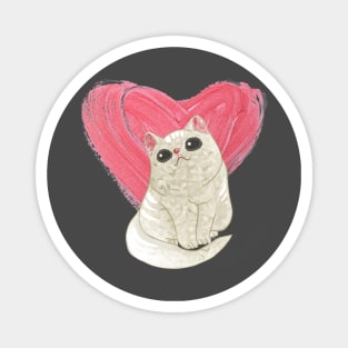 I Love My Cat Heart Design Magnet